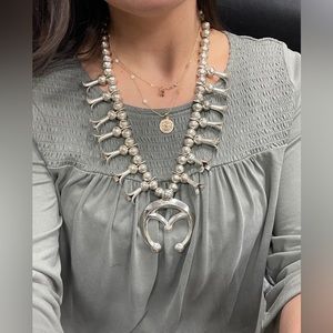 Beautiful Silver Squash Blossom Necklace